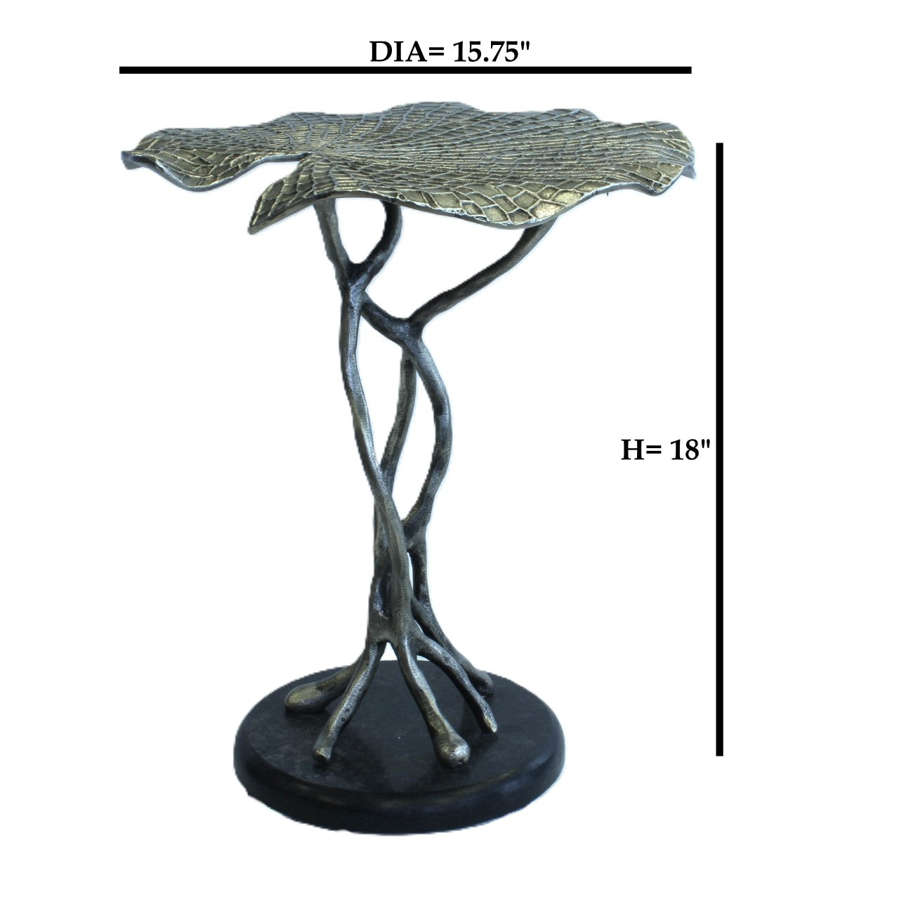 End Table Leaf Design | Antique Silver | 310035