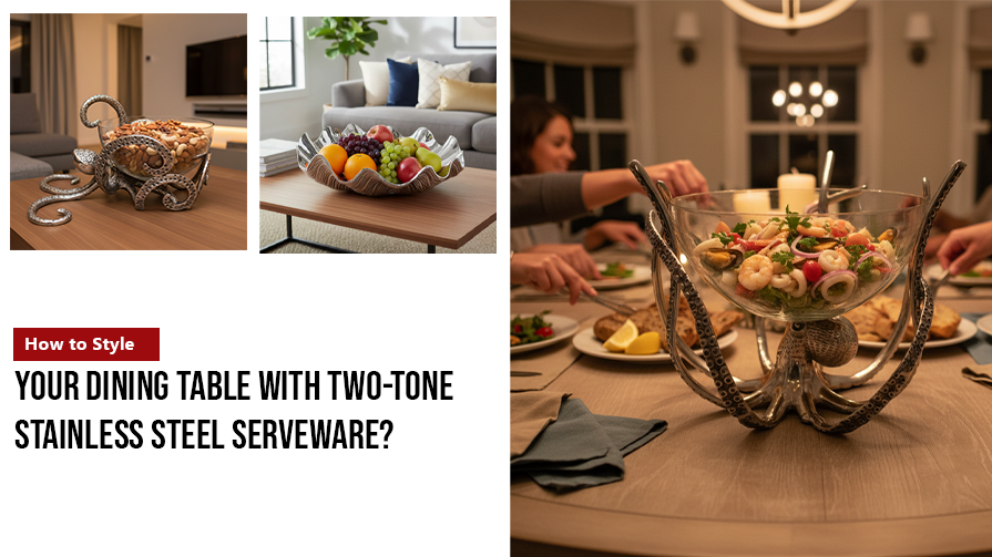 How to Style Your Dining Table with Two-Tone Stainless Steel Serveware?