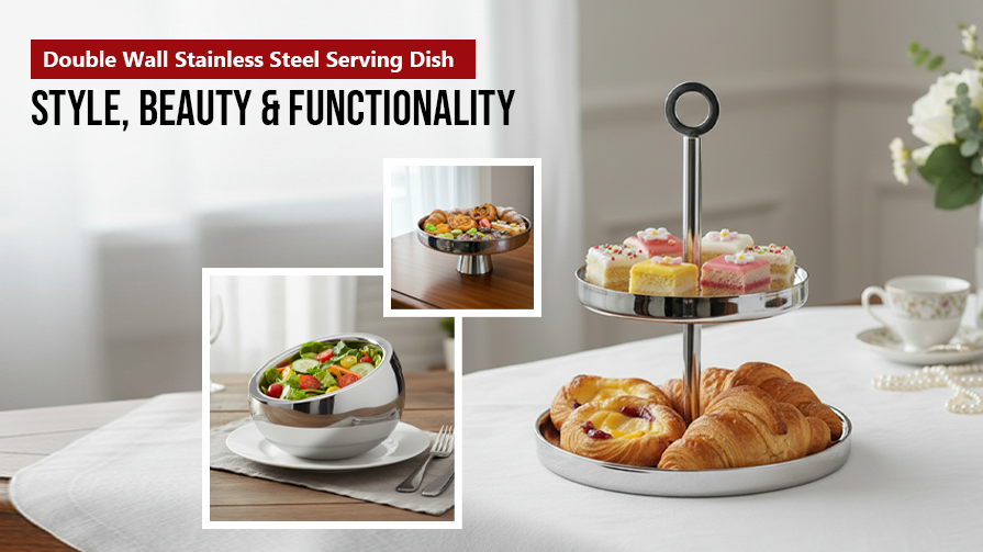 Double Wall Stainless Steel Serving Dish – Style, Beauty & Functionality