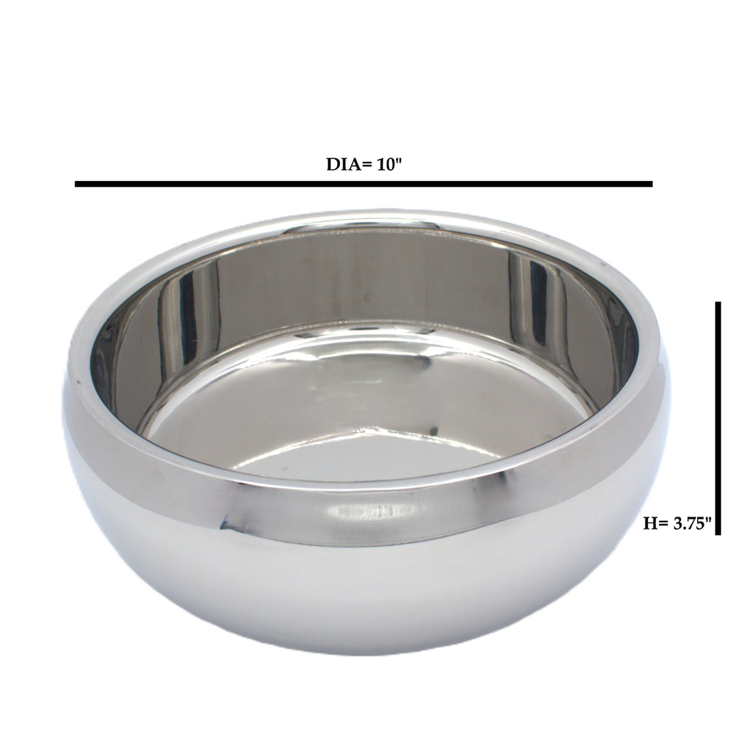 Round Bowl | Double wall | Stainless Steel | Mirror Finish