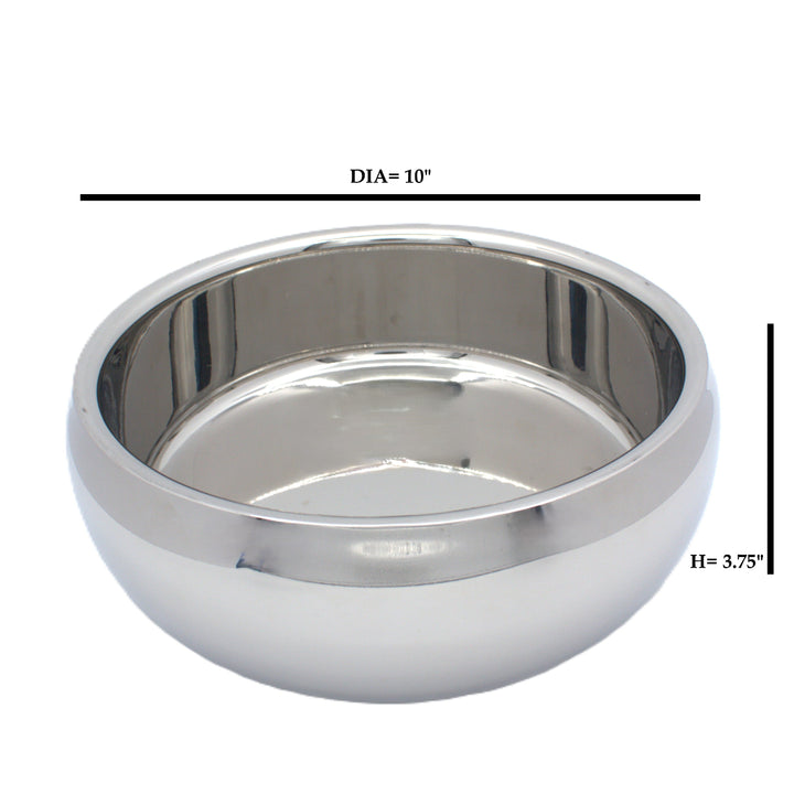 Round Bowl | Double wall | Stainless Steel | Mirror Finish