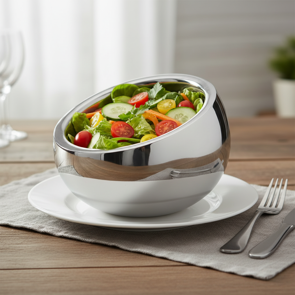 Tapered Serving Bowl | Double Wall | Stainless Steel 