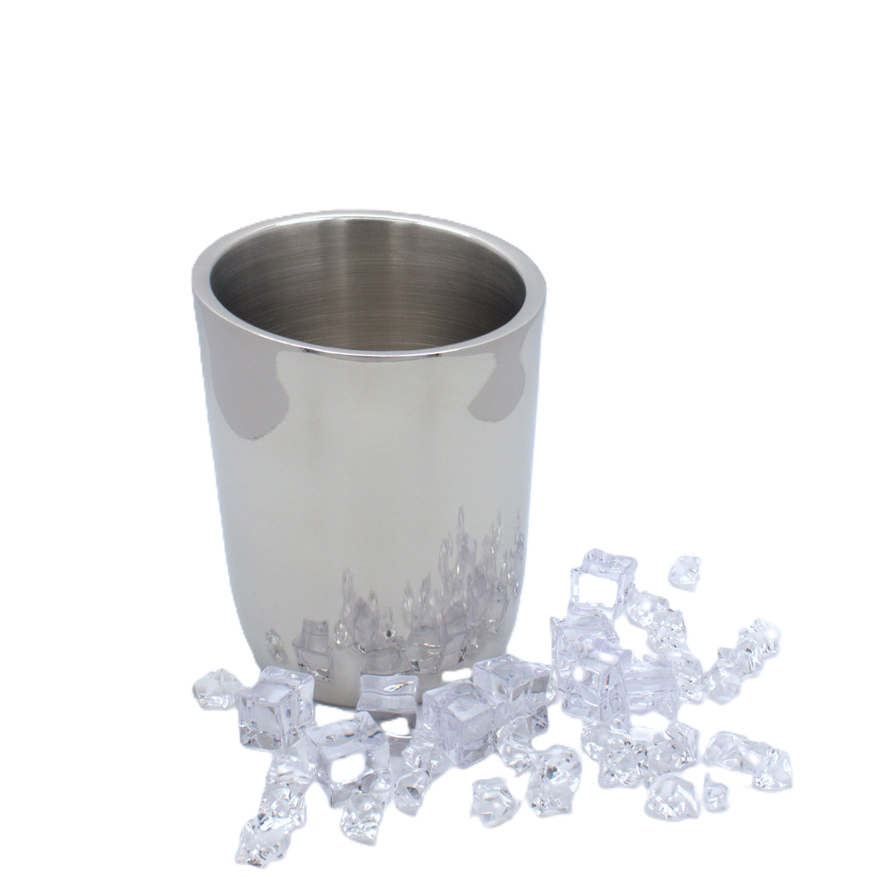 Slant Ice Bucket | Double wall | Stainless Steel | Mirror Finish