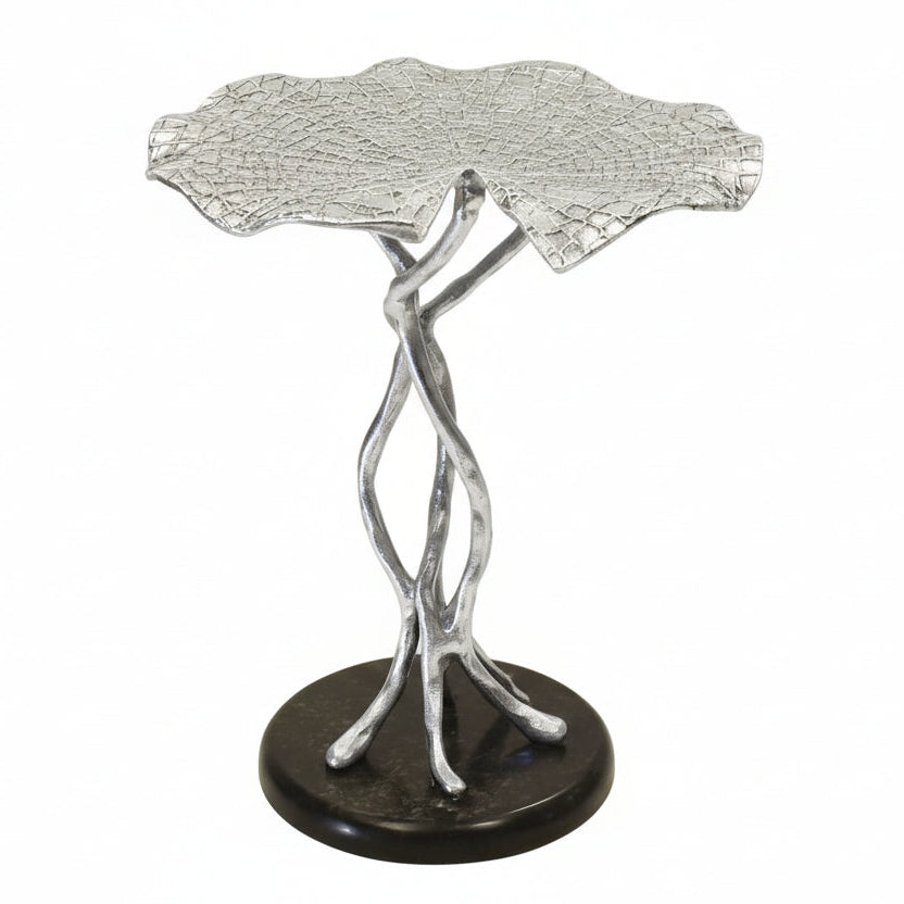 End Table Leaf Design | Antique Silver | 310035