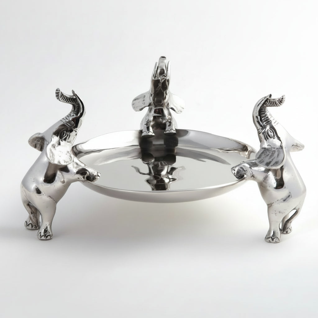 Serving plate with 3 elephant 440422