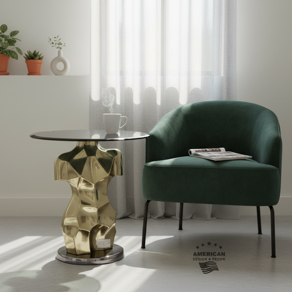 End Table | Gold Color | 310026