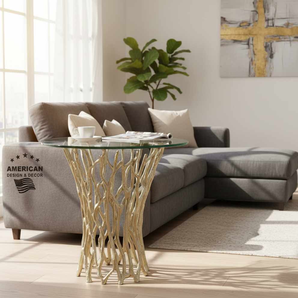 End Table | Gold Color | 310028