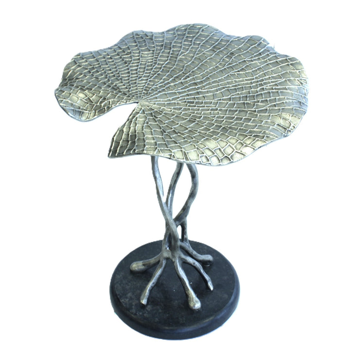 End Table Leaf Design | Antique Silver | 310035