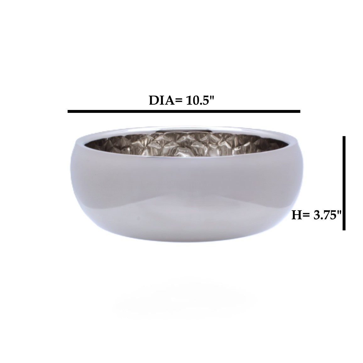 Round Bowl | Double Wall | Stainless Steel | Ice Pattern 