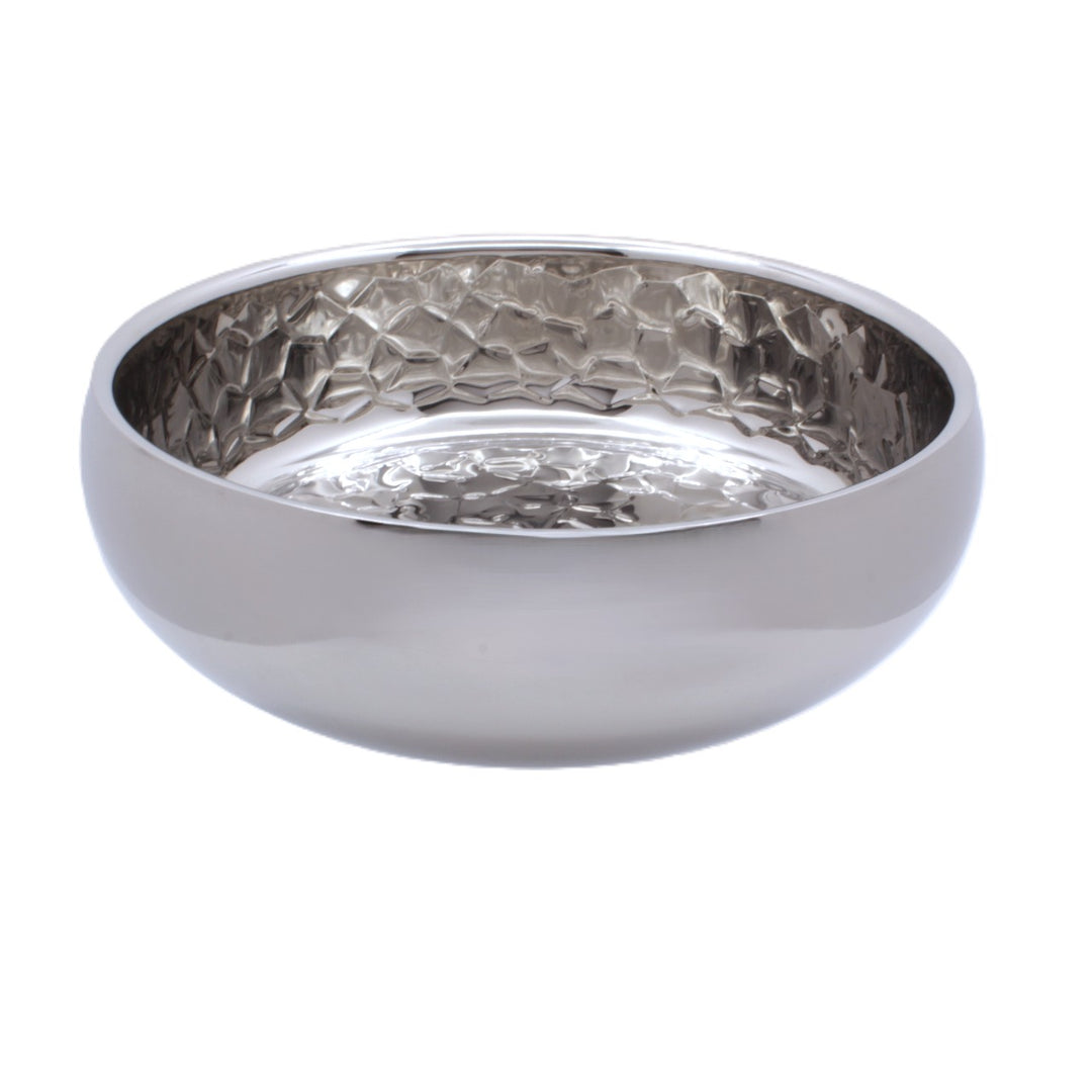 # Round Bowl | Double Wall | Stainless Steel | Ice Pattern 