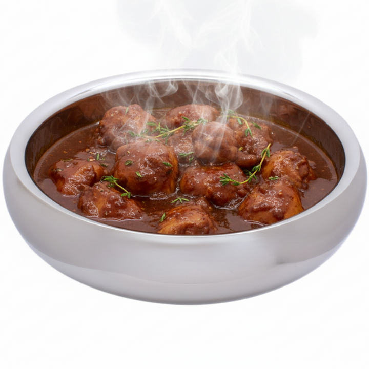 Round Bowl | Double Wall | Stainless Steel | Ice Pattern