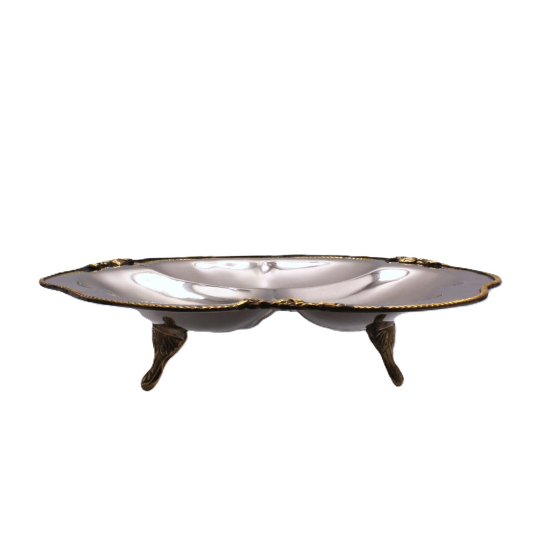 3 compartment serveware | Stainless Steel &amp; Brass