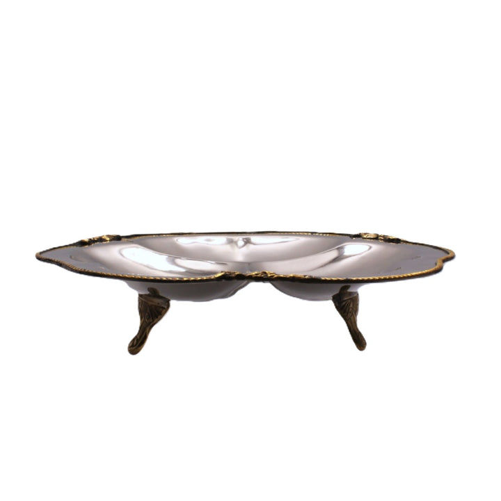 3 compartment serveware | Stainless Steel &amp; Brass