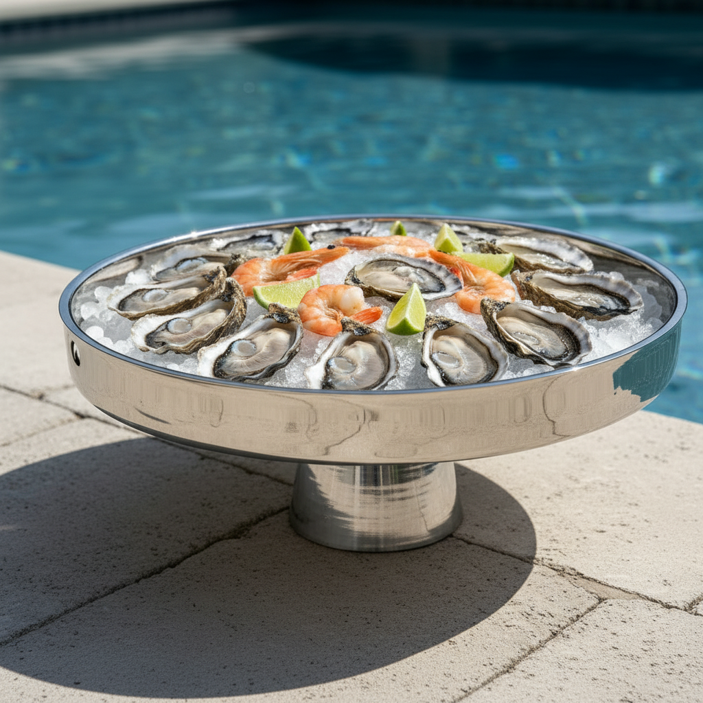 Cake Stand | Double wall | Stainless Steel | Ice Pattern