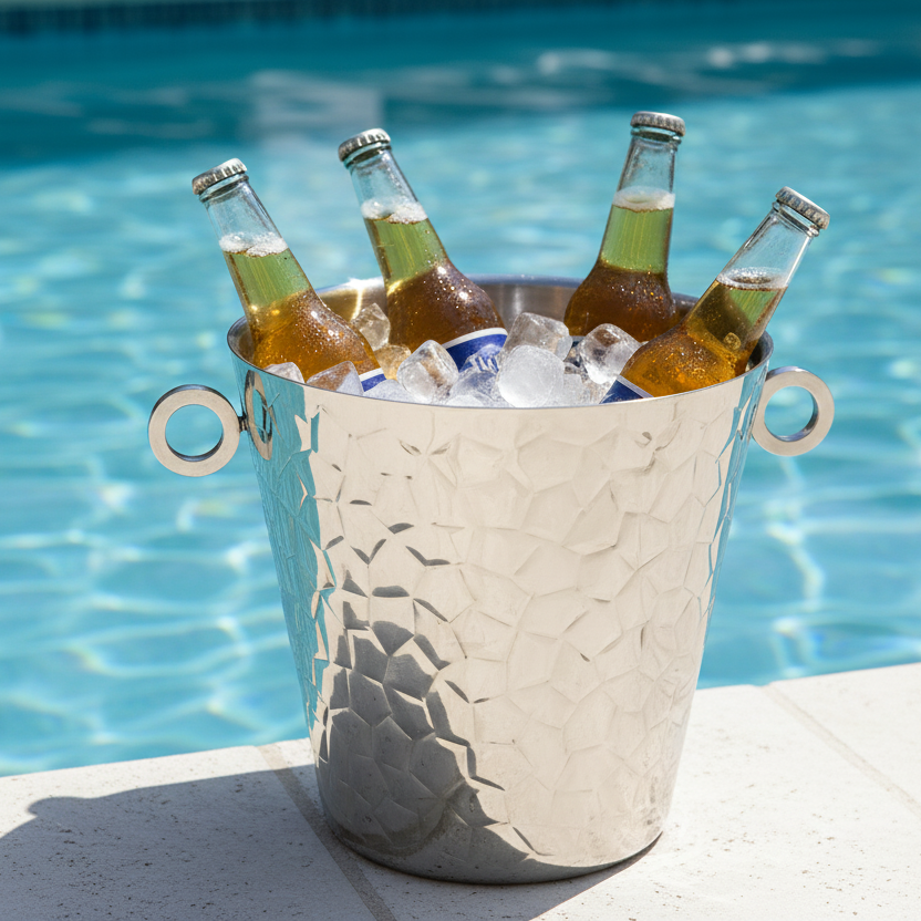 Ice Bucket | Double Wall | Stainless Steel | Ice Pattern