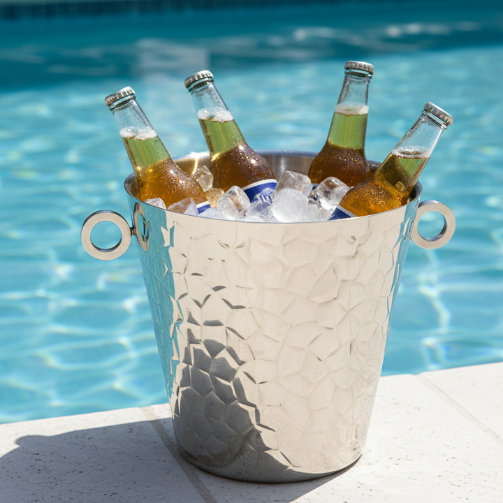 Ice Bucket | Double Wall | Stainless Steel | Ice Pattern