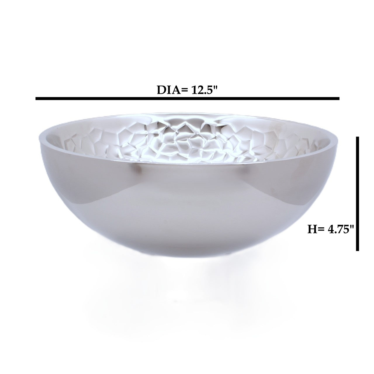 Round Bowl | Double Wall | Stainless Steel | Ice Pattern