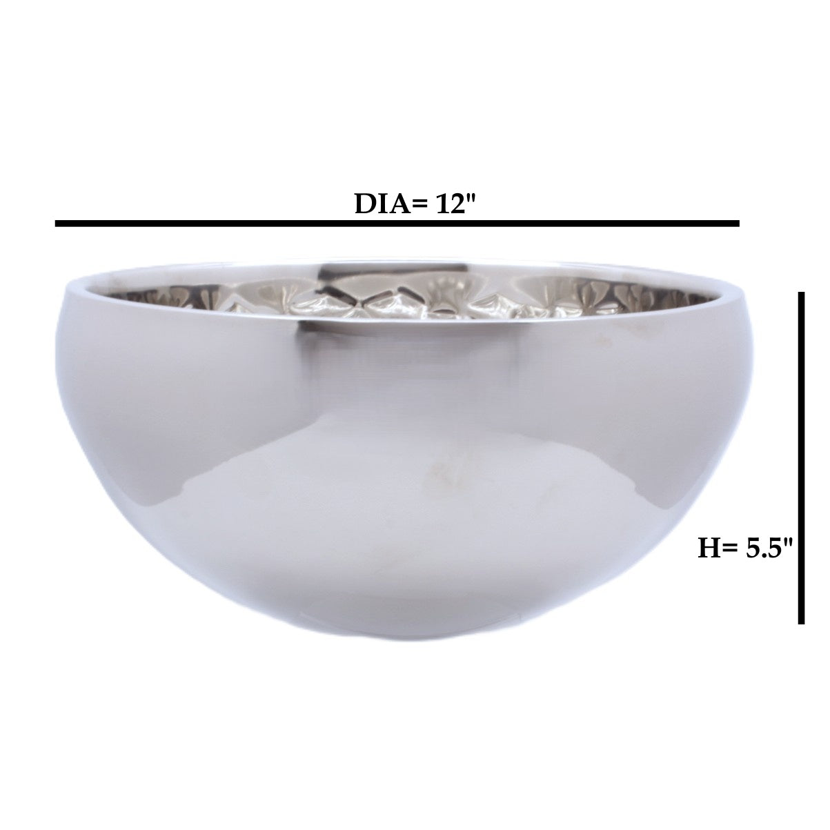 Daisy Bowl | Double Wall | Stainless Steel | Ice Pattern