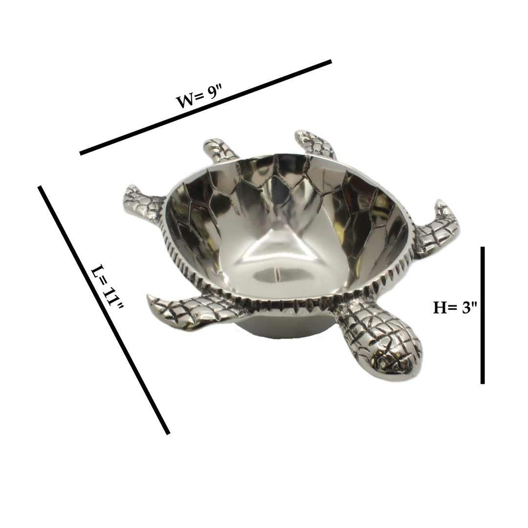 Silver turtle-shaped bowl| Aluminum | 310003