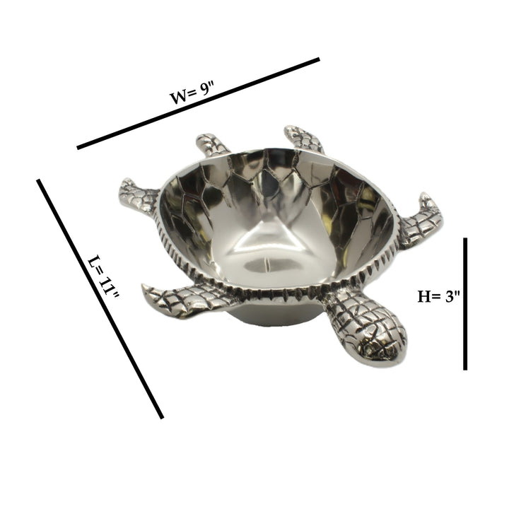 Silver turtle-shaped bowl| Aluminum | 310003