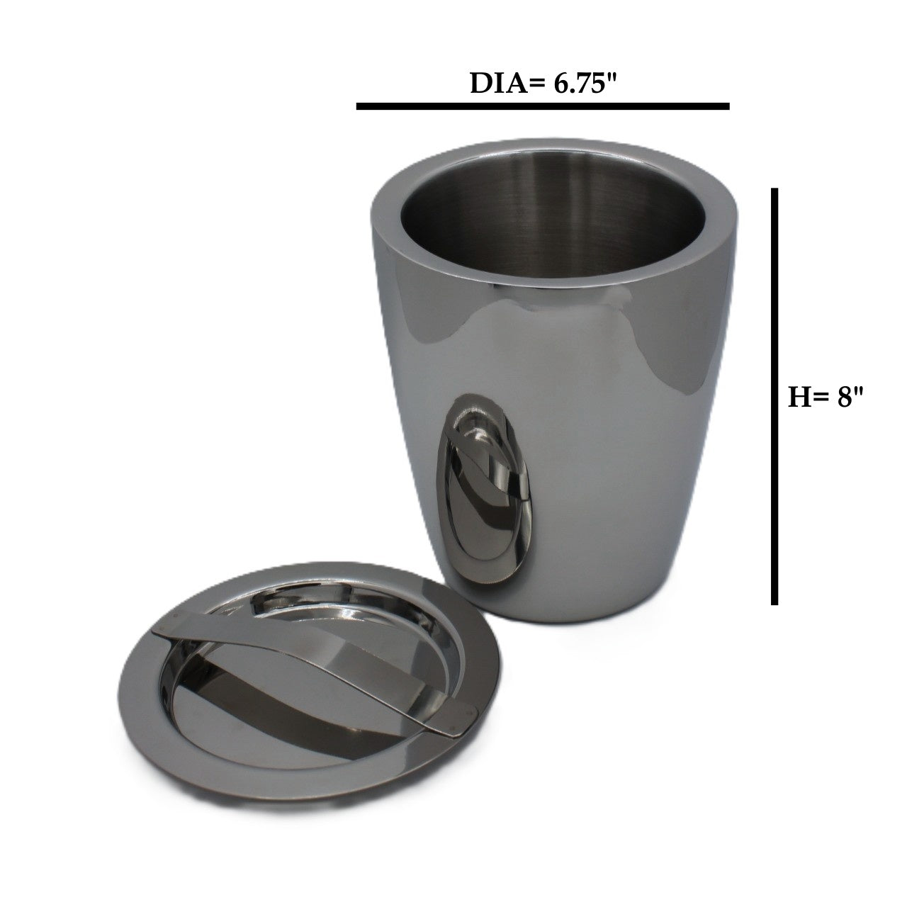 Slant Ice Bucket | Double wall | Stainless Steel | Mirror Finish 