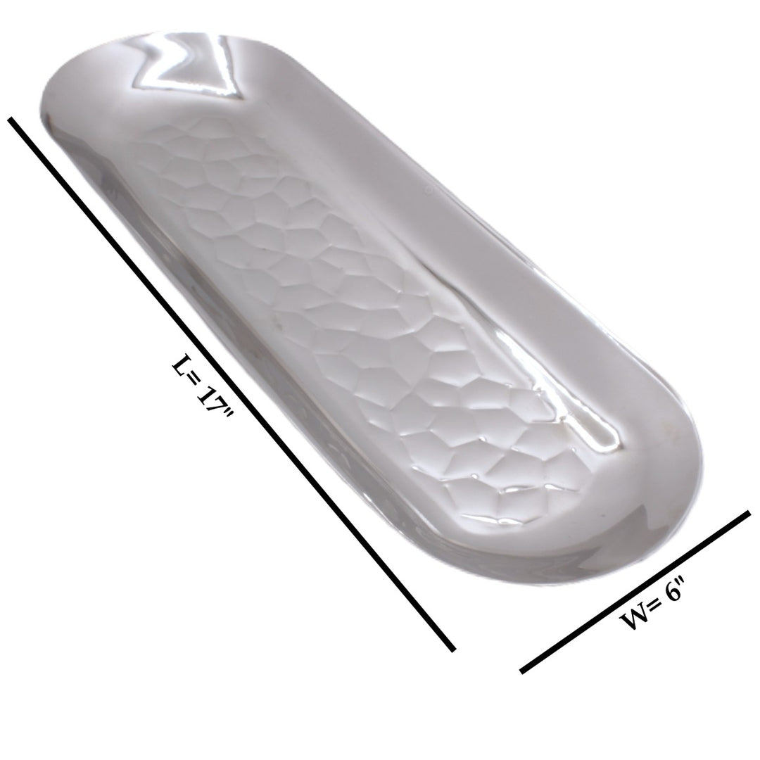 Oval Try | Double Wall | Stainless Steel | Ice Pattern