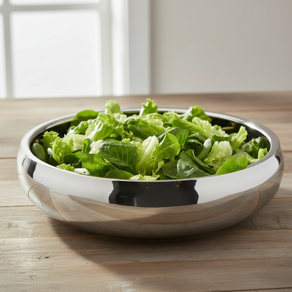 Shallow Belly Serving Bowl | Double Wall | Stainless Steel 
