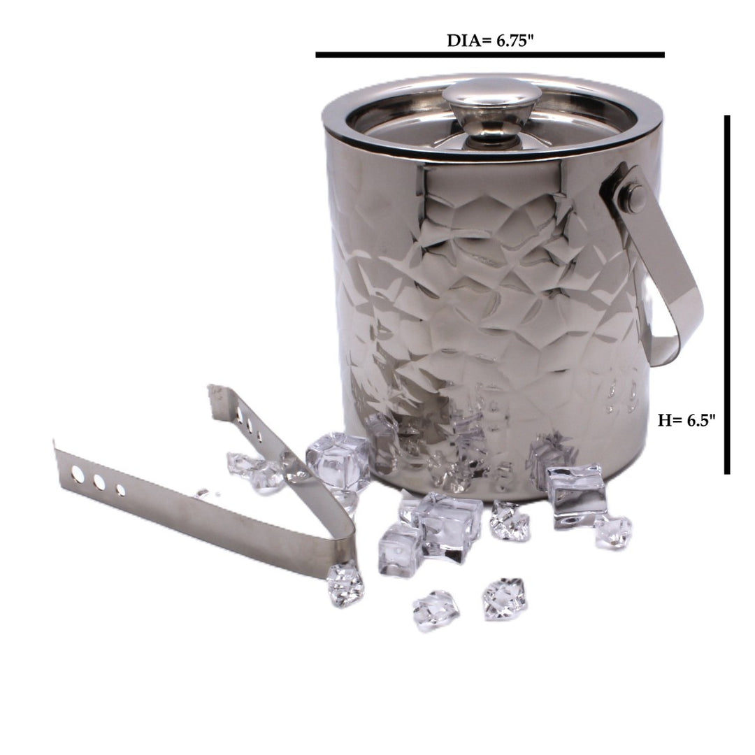 Ice Bucket with Tong | Double Wall | Stainless Steel