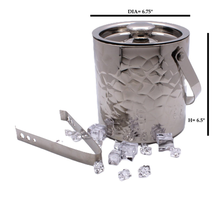 Ice Bucket with Tong | Double Wall | Stainless Steel