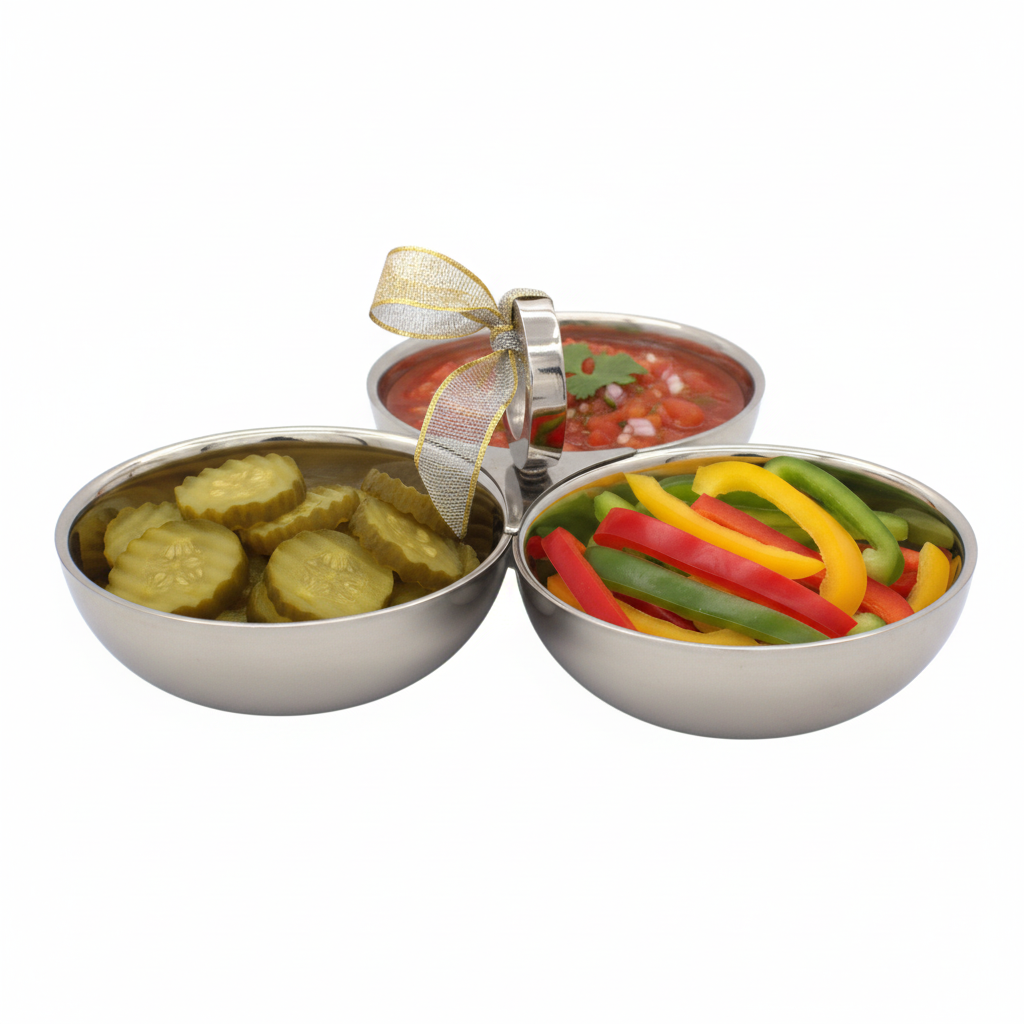 Condiment set | Double Wall | Stainless steel | Ice Pattern