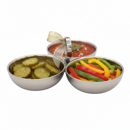 Condiment set | Double Wall | Stainless steel | Ice Pattern