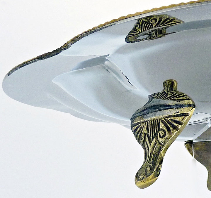 3 compartment serving | Two Tone  | Steel &amp; Brass