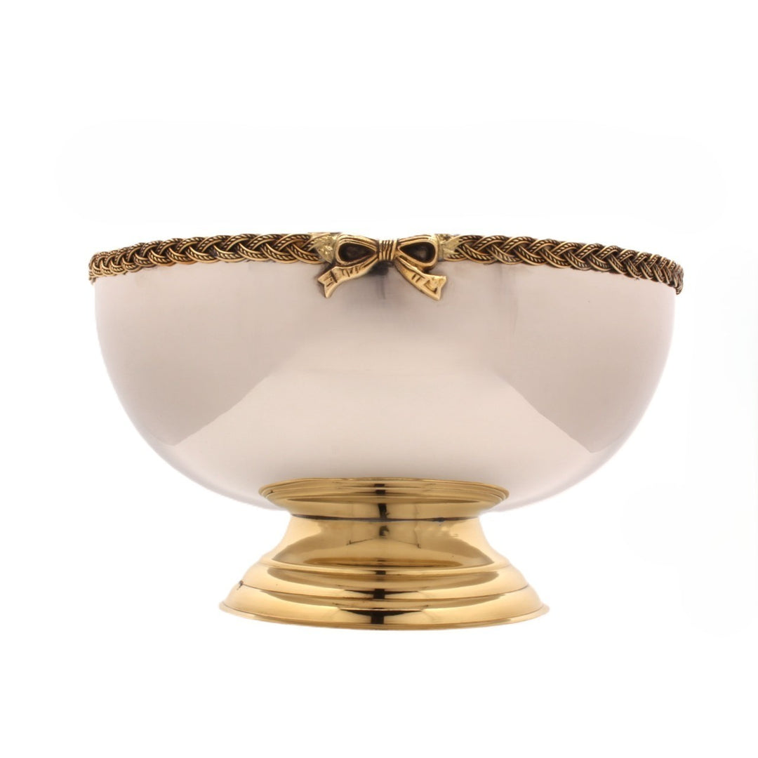 Large Bowl Server | Two Tone | Stainless Steel &amp; Brass 