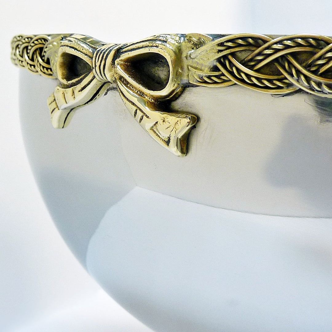 Large Bowl Server | Two Tone | Stainless Steel &amp; Brass 