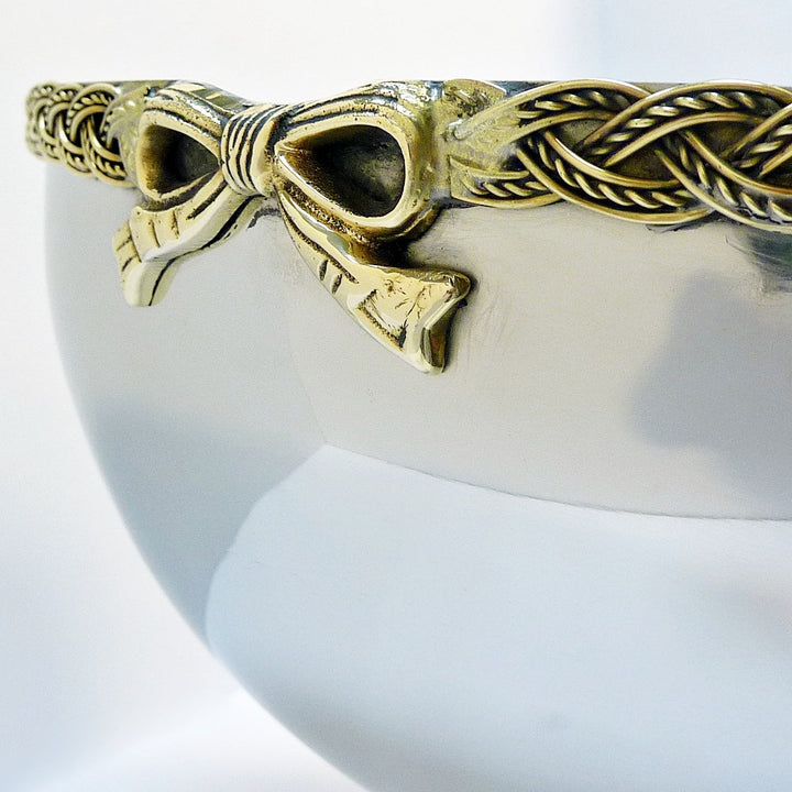 Large Bowl Server | Two Tone | Stainless Steel &amp; Brass 