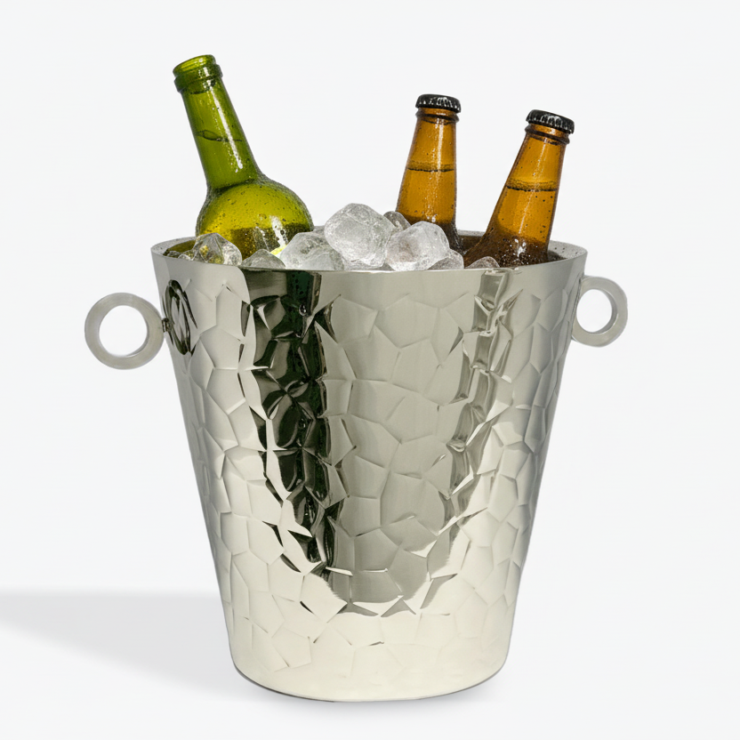 Ice Bucket | Double Wall | Stainless Steel | Ice Pattern