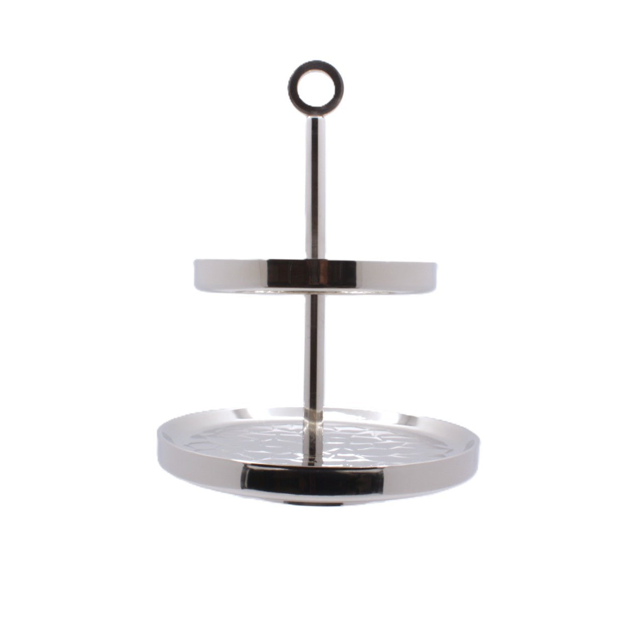 Cake Stand | Double Wall | Stainless Steel | Ice Pattern