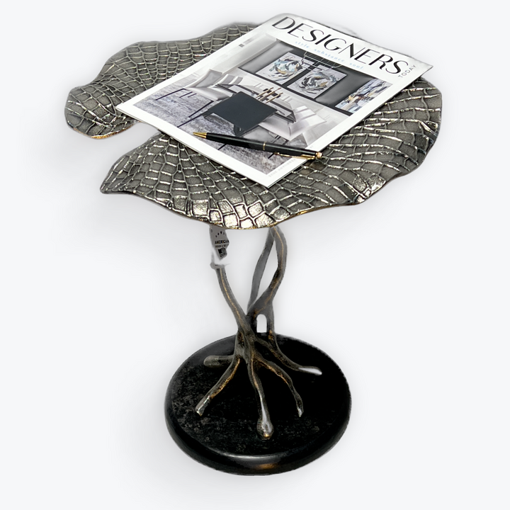 End Table Leaf Design | Antique Silver | 310035