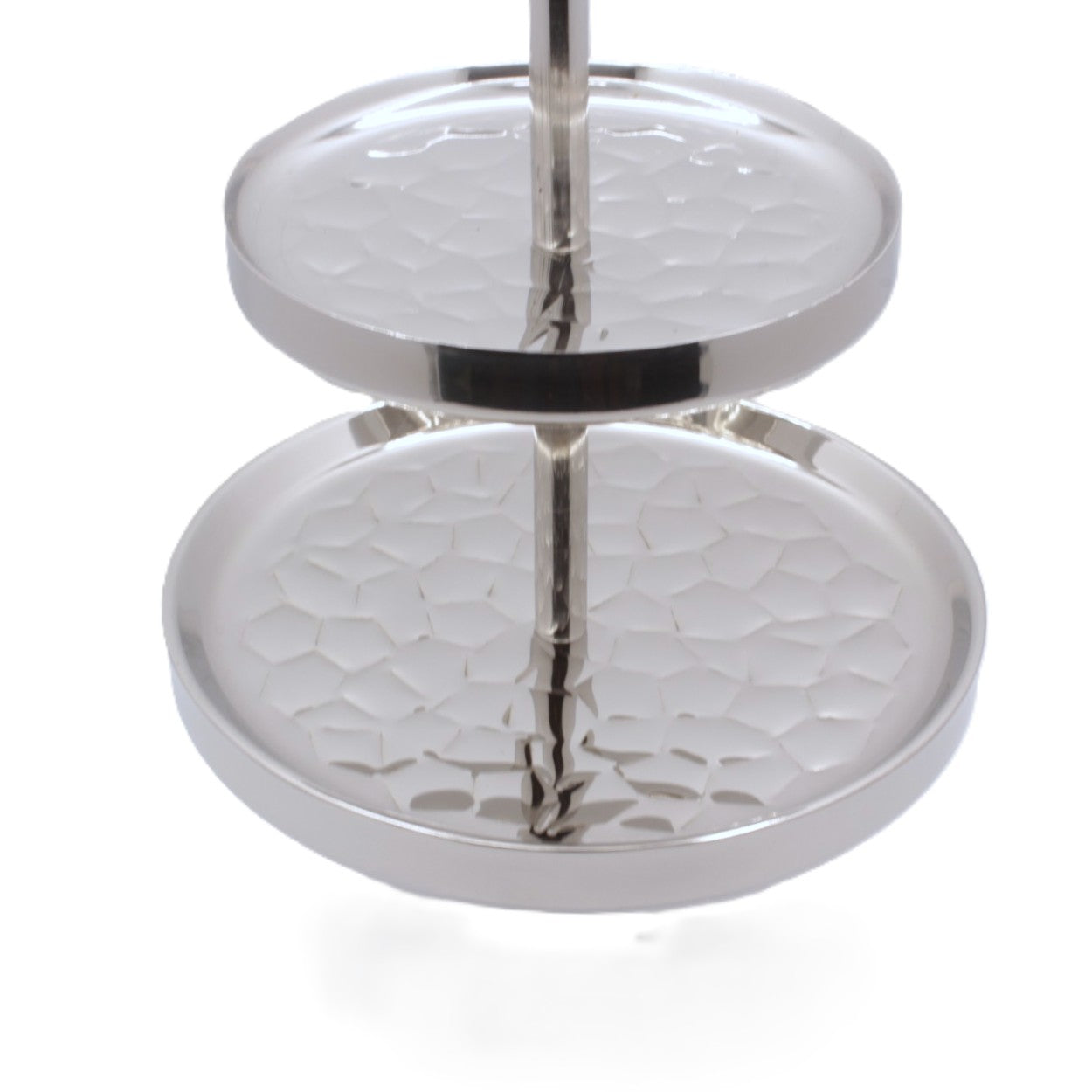 Cake Stand | Double Wall | Stainless Steel | Ice Pattern