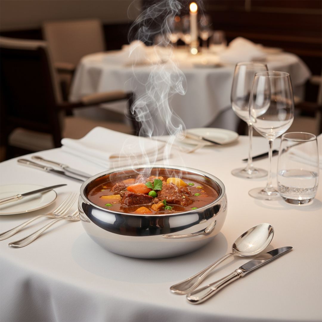 Round Bowl | Double wall | Stainless Steel | Mirror Finish | 300018