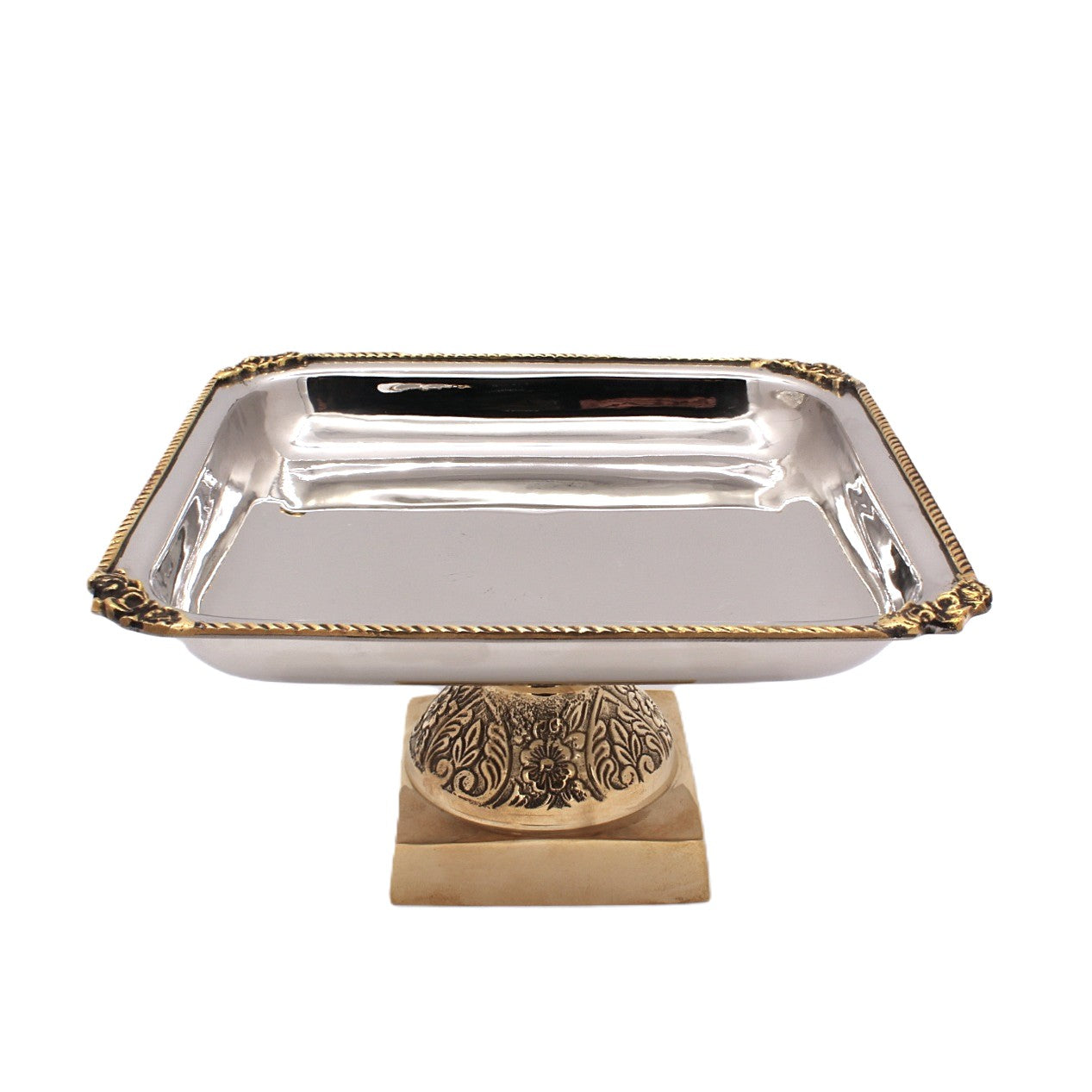 Square Candy Stand | Two tone |  St Steel & Brass