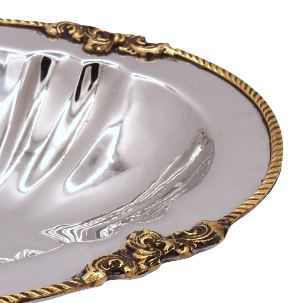 Oval Server | Two Tone | Steel &amp; Brass