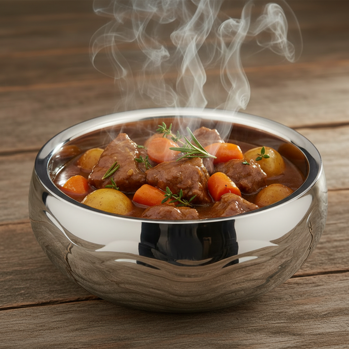 Round Serving Bowl | Double Wall | Stainless Steel