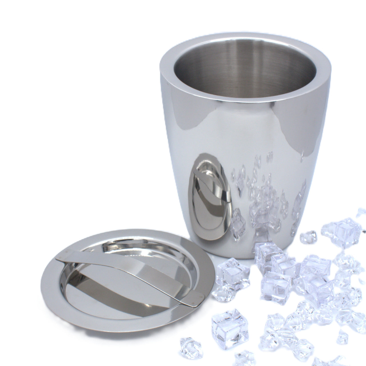 Slant Ice Bucket | Double wall | Stainless Steel | Mirror Finish 