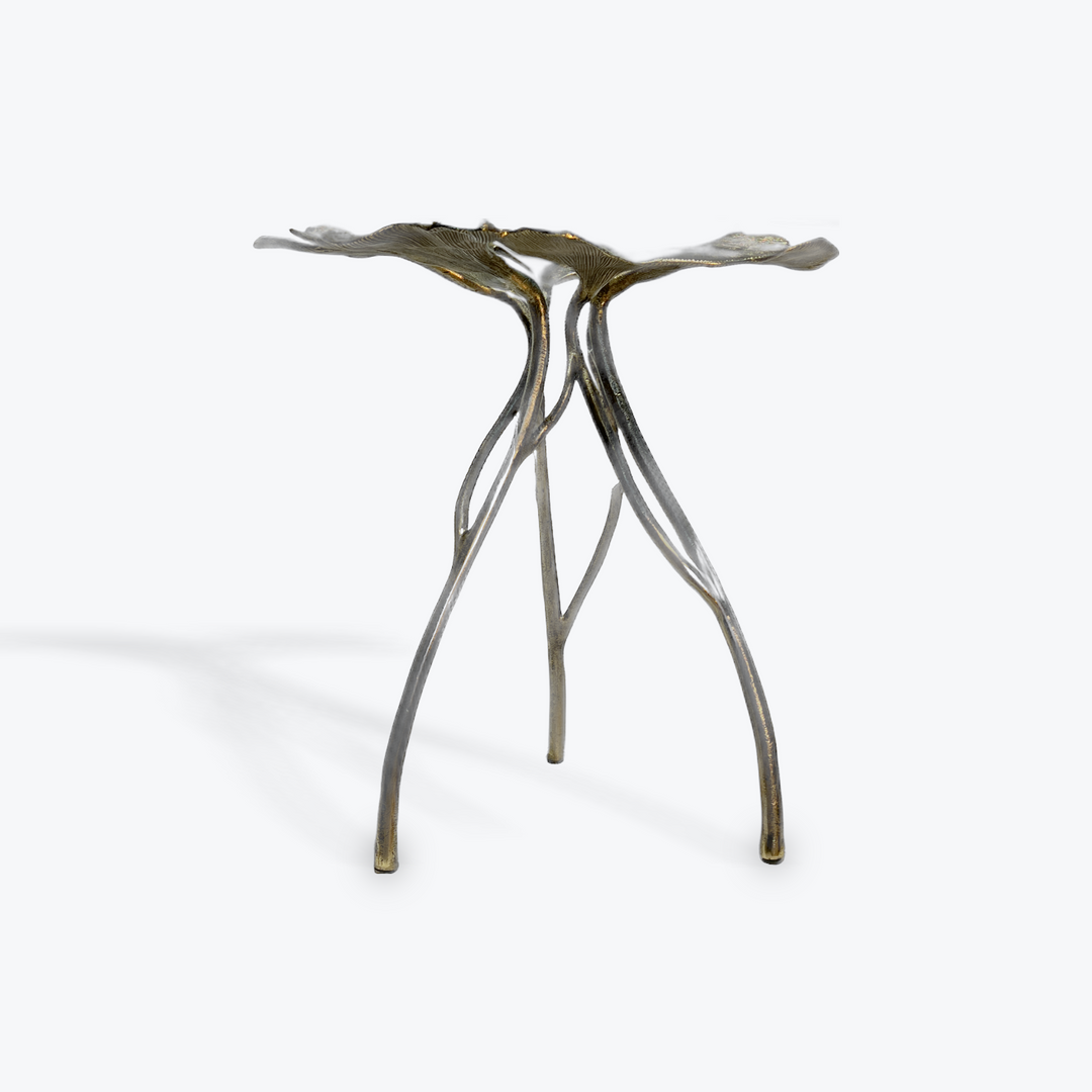 End Table | Leaf Design | Aluminum | Brass color | 310024
