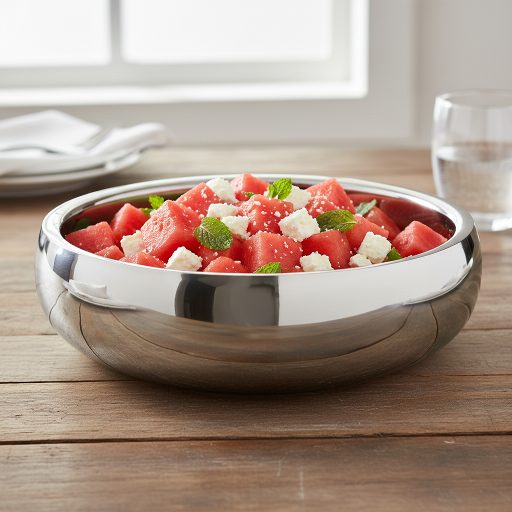 Round Serving Bowl | Double Wall | Stainless Steel