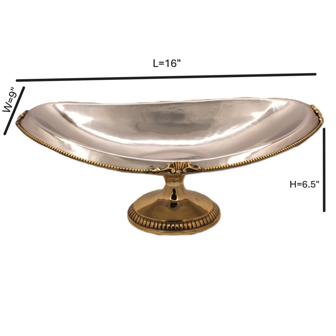 Oval Dish | Gold and silver |Stainless Steel and Brass