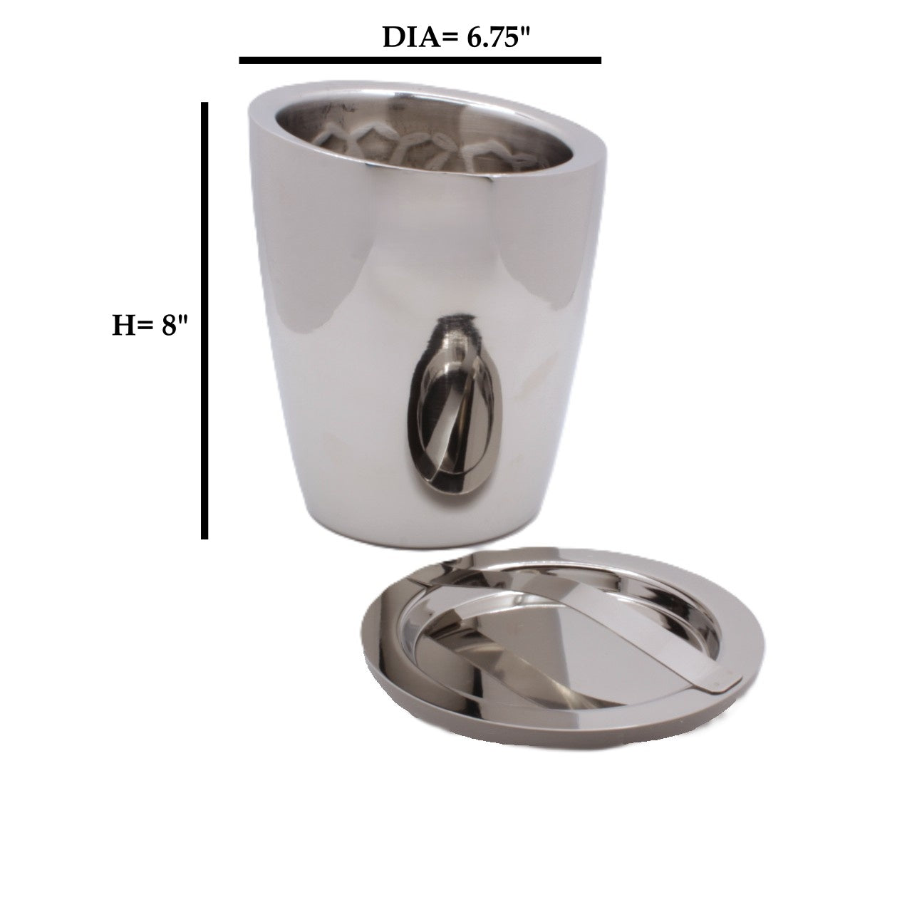 Slant Ice Bucket | Double wall | Stainless Steel | Ice Pattern
