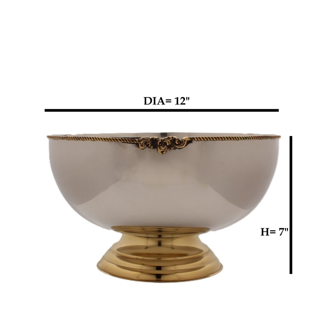 Large Bowl Serveware | Stainless Steel &amp; Brass