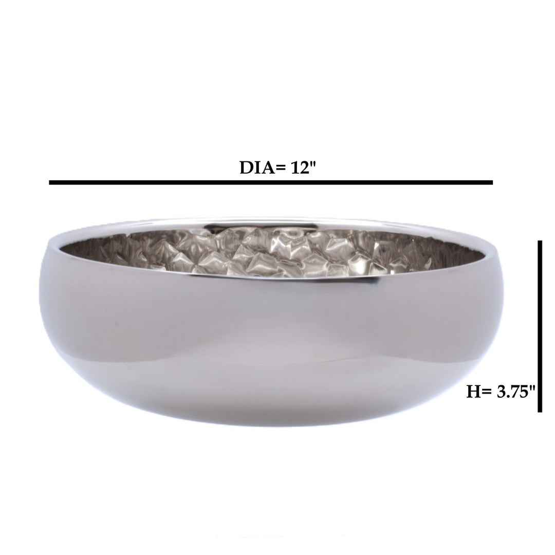 # Round Bowl | Double Wall | Stainless Steel | Ice Pattern 